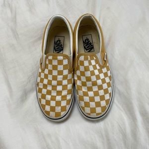 Vans Checkered Slip On Mustard Yellow Size 6.5